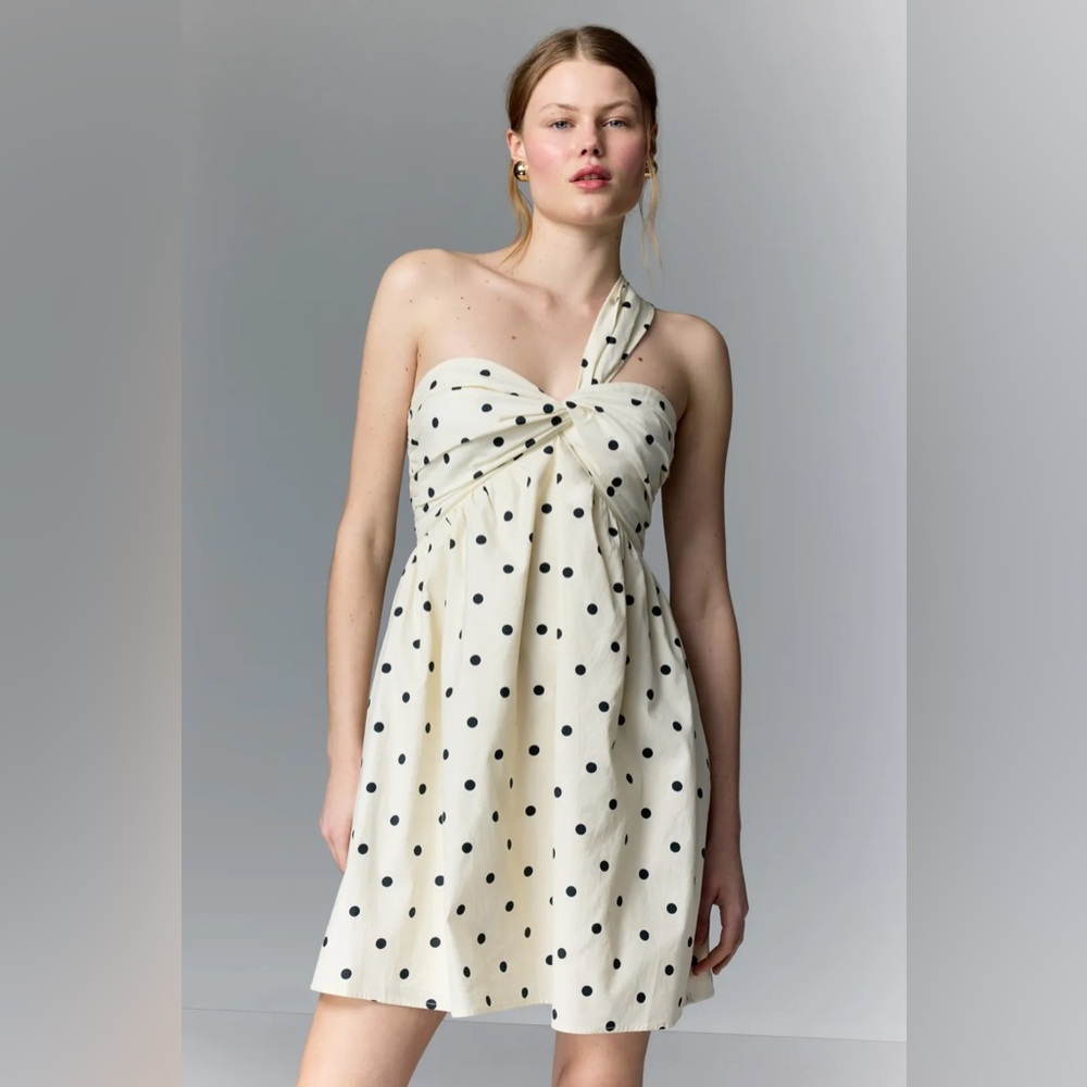Polka Dot One-Shoulder Dress